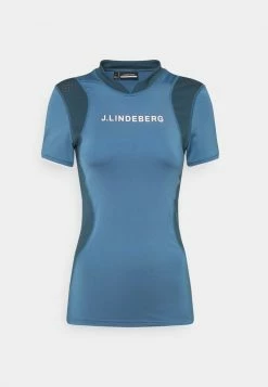 J.LINDEBERG KENZIE GOLF - Print T-shirt - Captains Blue