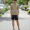 J.LINDEBERG SID OVERDYED MELANGE - Basic T-shirt - Safari Beige