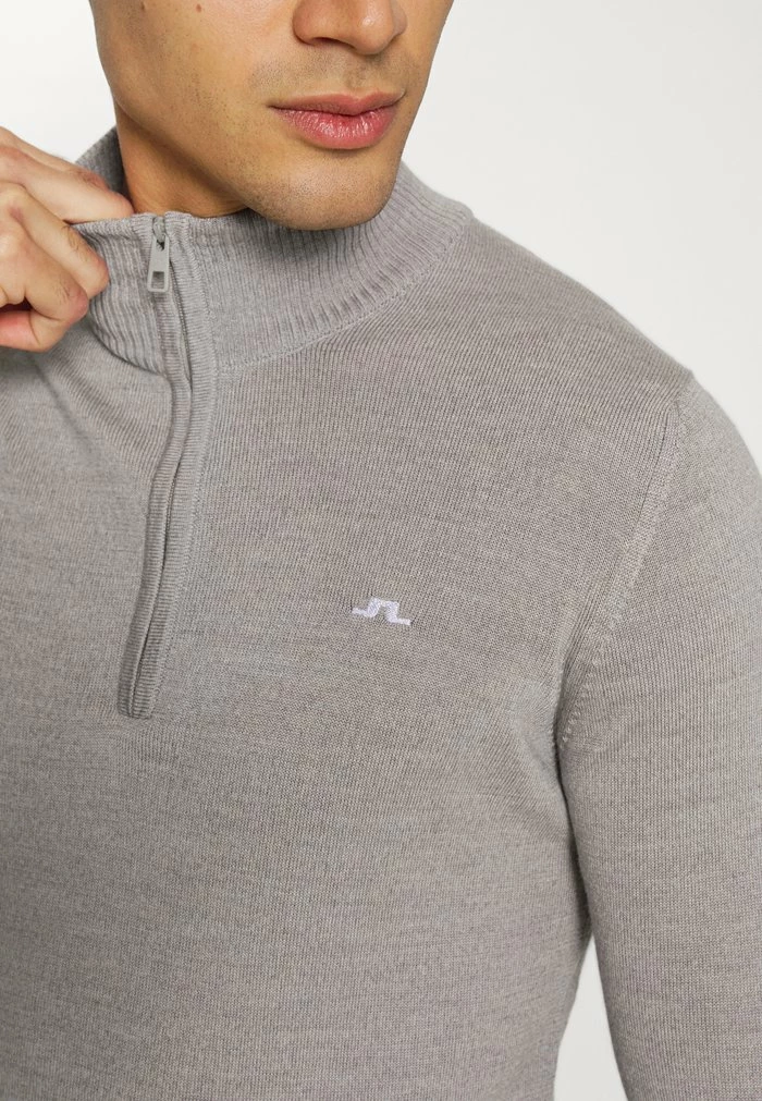 KIAN ZIPPED GOLF - Jumper - grey melange