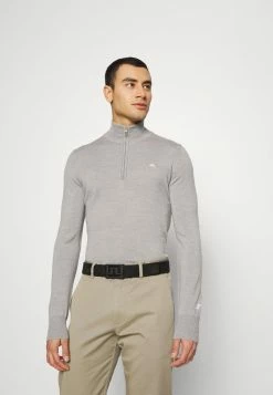 J.LINDEBERG KIAN ZIPPED GOLF - Jumper - Grey Melange
