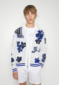 J.LINDEBERG CONNY JACQUARD CARDIGAN - Cardigan - White