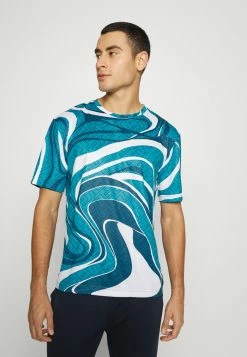 J.LINDEBERG SWIRL BRIDGE MONO - Print T-shirt - Light Blue