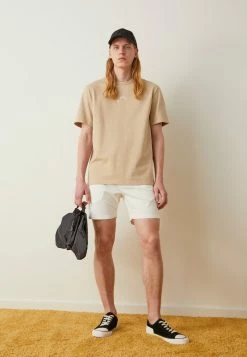 J.LINDEBERG COLLIN LOGO PRINT - Print T-shirt - Safari Beige