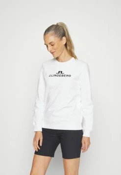 J.LINDEBERG ALPHA CREW - Long Sleeved Top - White