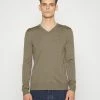 J.LINDEBERG LYMANN V NECK - Jumper - Walnut