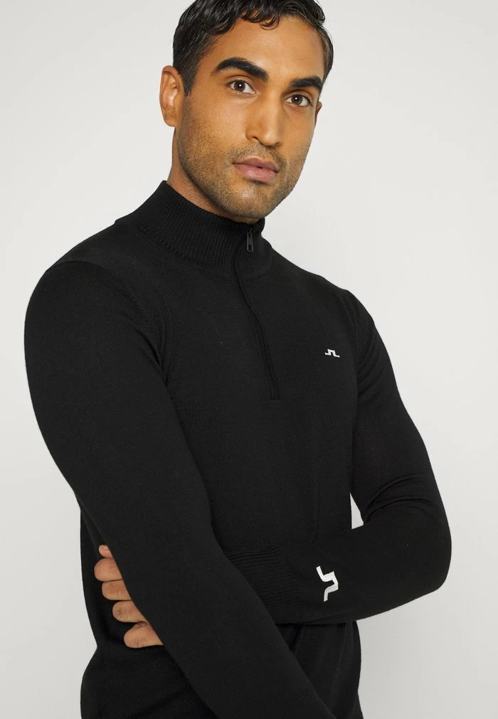 KIAN ZIPPED GOLF - Jumper - black