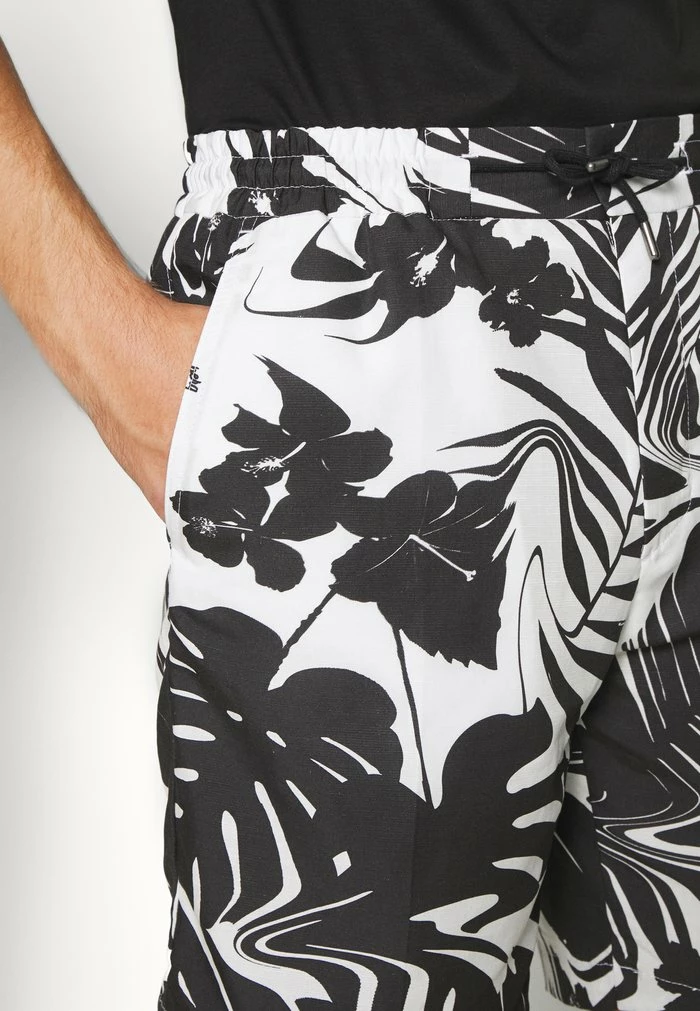 EARL HIBISCUS - Shorts - black white