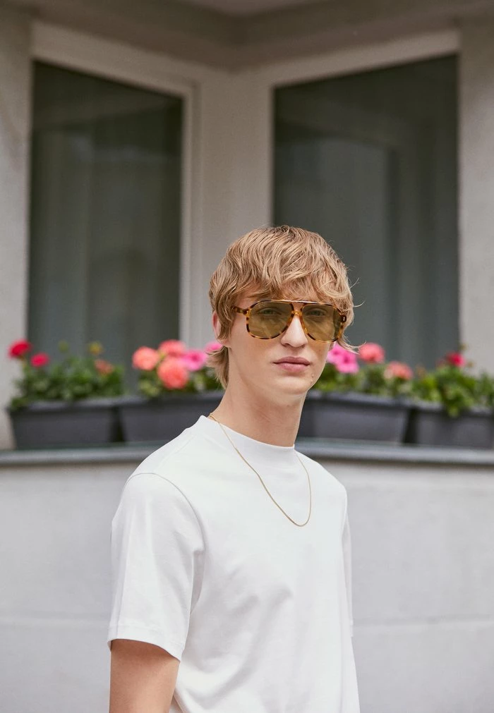 ACE MOCK NECK - Basic T-shirt - white