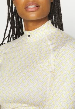 J.LINDEBERG ASA PRINT SOFT COMPRESSION - Long Sleeved Top - White Monogram Check -J.LINDEBERG SHOP c9dcc1126ef8496a8c5e6fe0e7640a2c