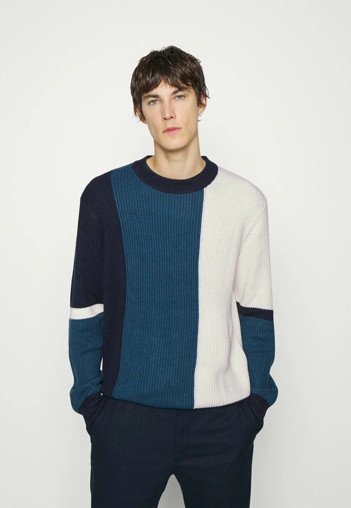 J.LINDEBERG IVAN BOLD BLOCK - Jumper - Navy 1 J.LINDEBERG IVAN BOLD BLOCK - Jumper - Navy