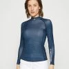 J.LINDEBERG ASA PRINT SOFT COMPRESSION - Long Sleeved Top - Nautical Blue