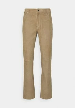 J.LINDEBERG LIAM PANTS - Leather Trousers - Khaki